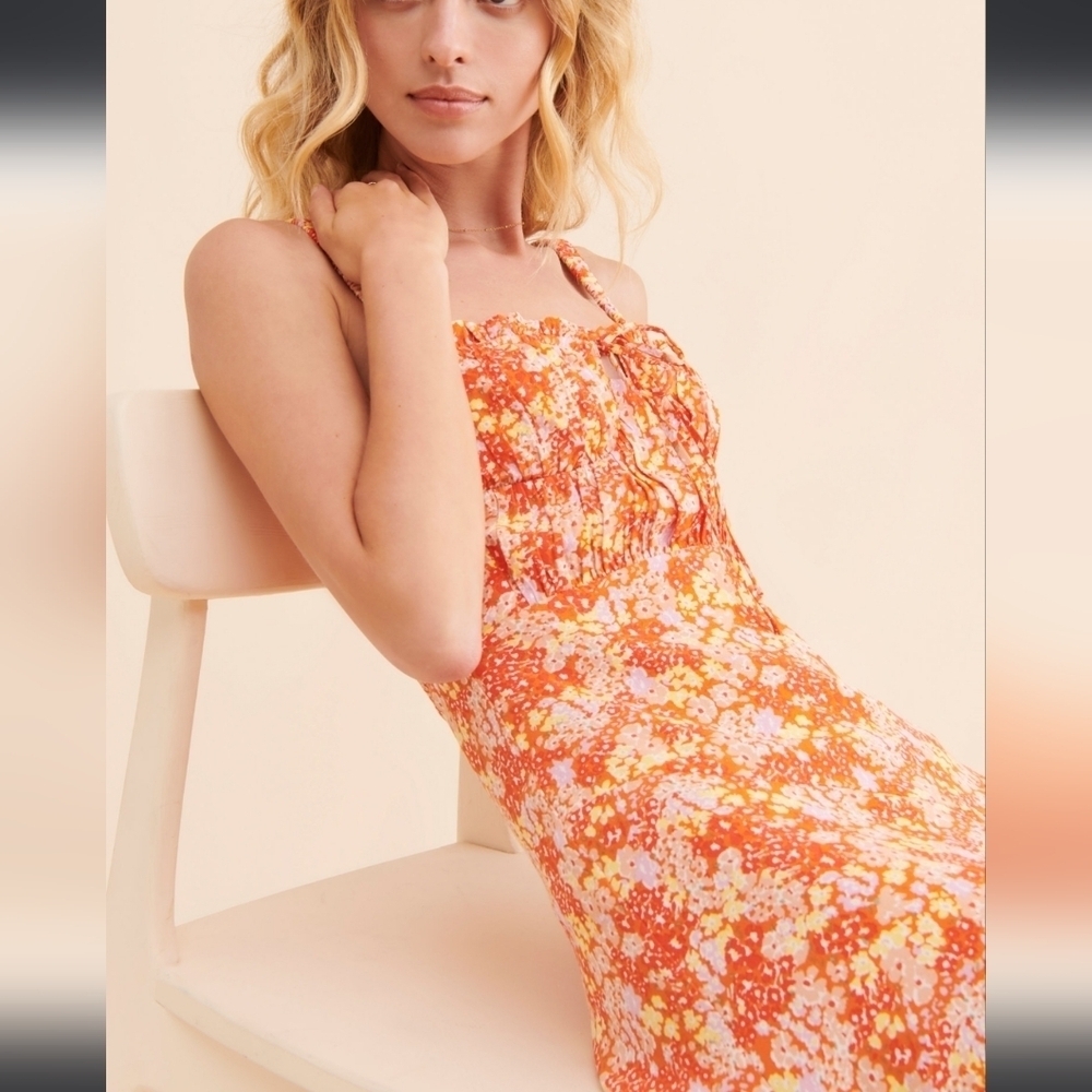 Astr The Label Elsie Orange Floral Dress - Picture 6 of 12
